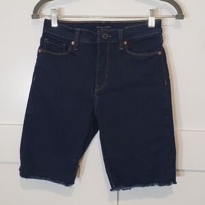 Banana Republic High Rise Shorts Bermuda Darkwash Denim Size 26 Stretch